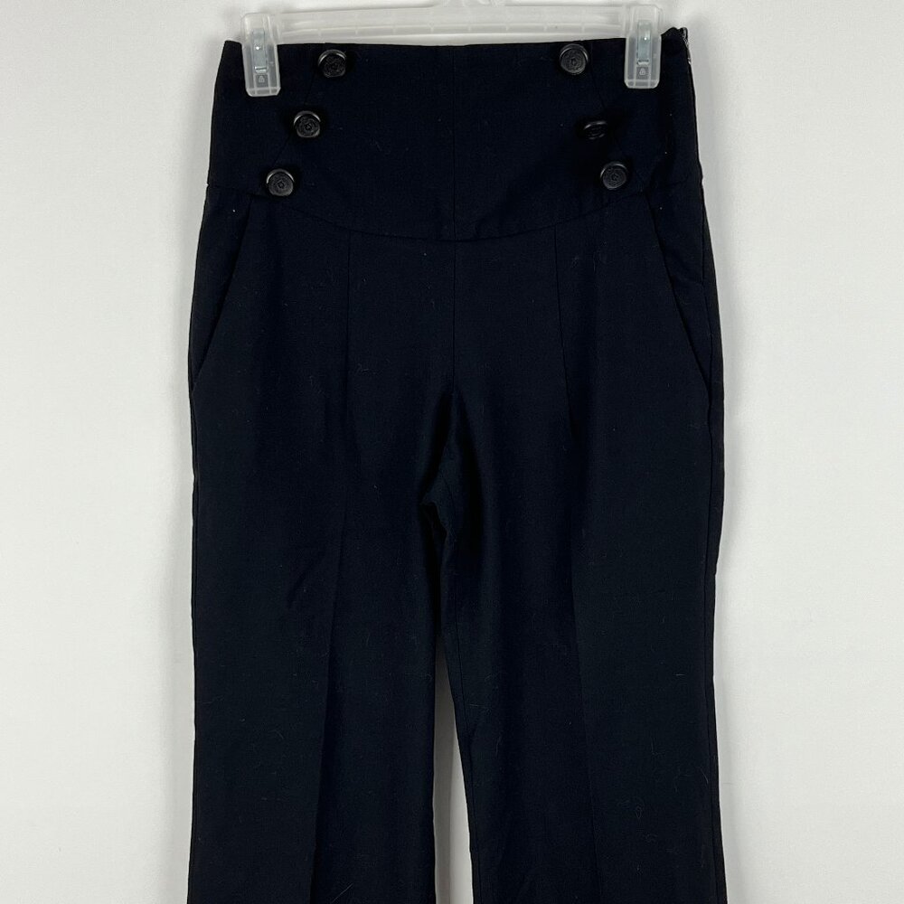Zara Basic Capri Pants Size XS Black Waist 26in Inseam 24in Rise 12in Side Zip